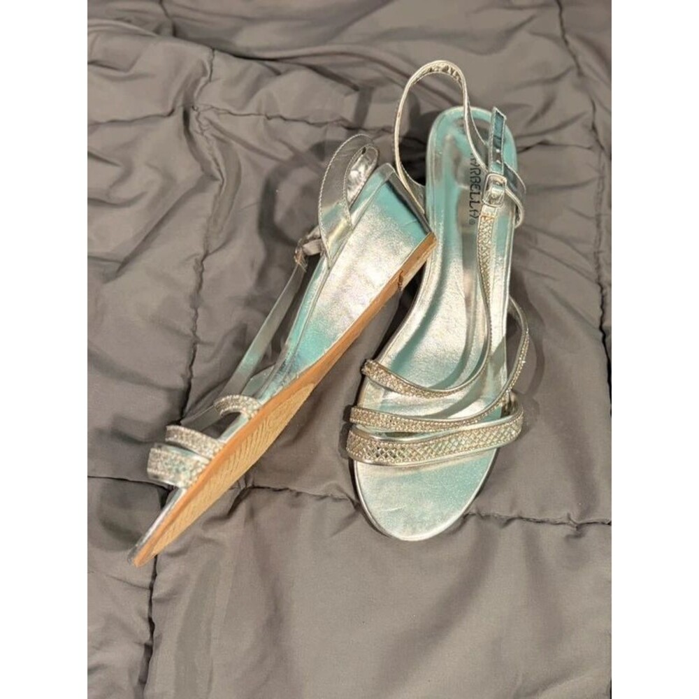 Marbella Silver Wedge Rhinestone Sandals 10w